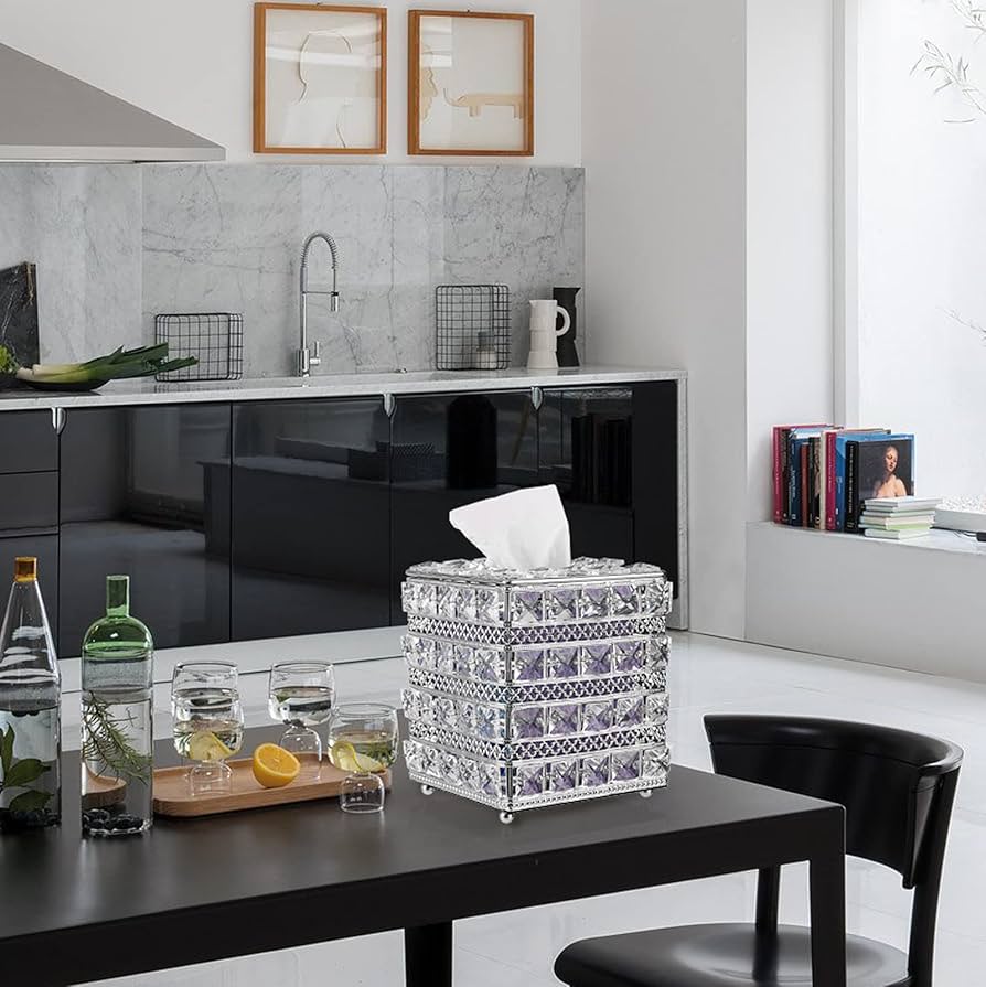 Amazon.com: Sumnacon Crystal Square Tissue Box Cover